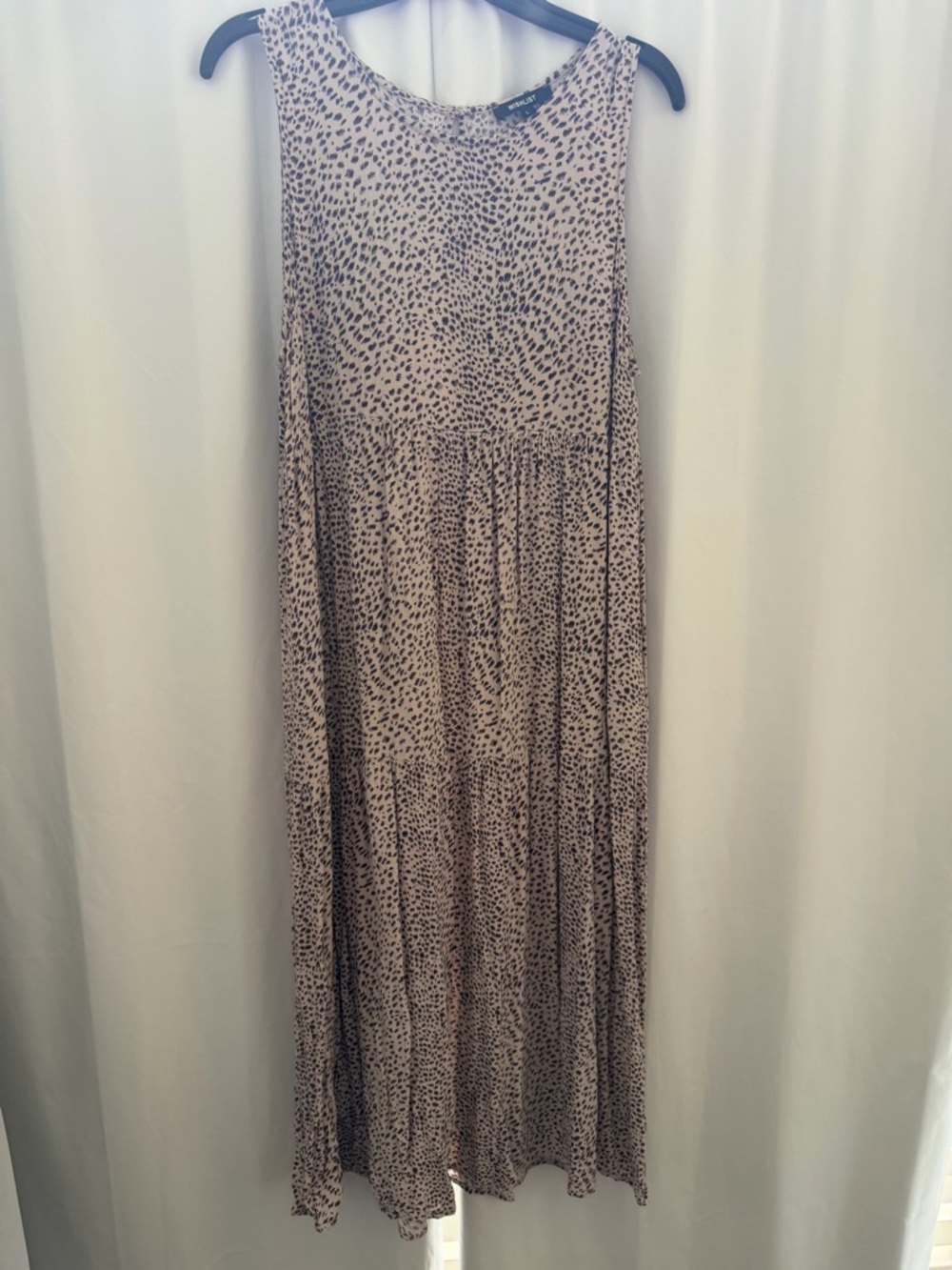 Wishlist Taupe and Black Printed Sleeveless Maxi Dress